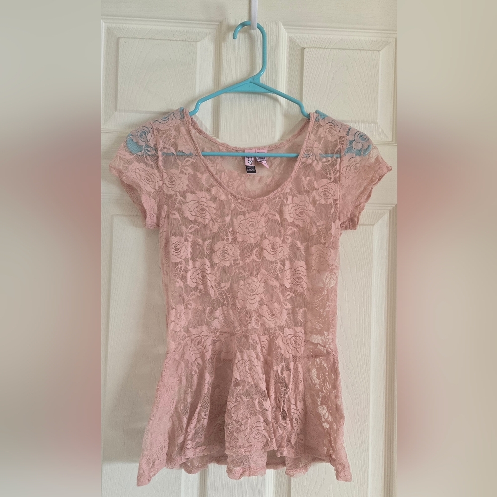 Love on a Hanger Blush Lace Top